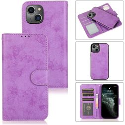 Mobigear Wallet iPhone 13 Mini Hülle Abnehmbare 2in1 Klapphülle Geldbörse - Lila