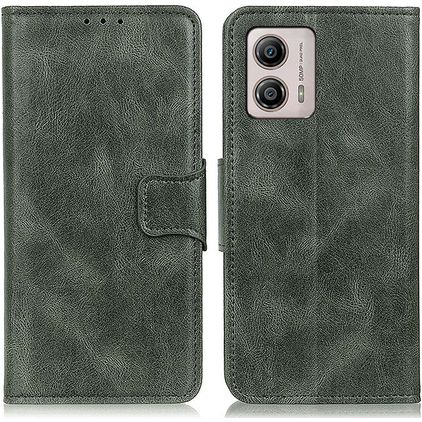 Mobigear Classy Motorola Moto G53 5G Hülle Klapphülle Geldbörse - Grün
