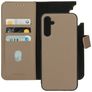 Mobiparts Samsung Galaxy A14 Hülle Echtes Leder Abnehmbare 2in1 Klapphülle Geldbörse - Taupe