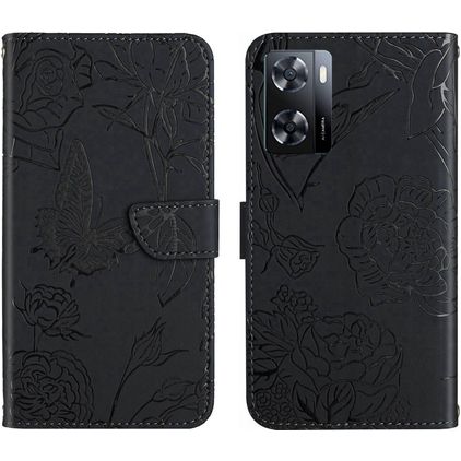 Mobigear Butterfly Realme Narzo 50 5G Hülle Klapphülle Geldbörse - Schwarz