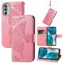 Mobigear Butterfly Motorola Moto G52 Hülle Klapphülle Geldbörse - Pink