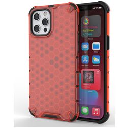 Mobigear Honeycomb iPhone 13 Hardcase Backcover Shockproof - Rot