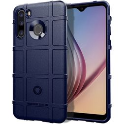 Mobigear Rugged Shield Samsung Galaxy A21 Hülle Flexibles TPU Backcover Stoßfest - Blau