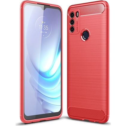 Mobigear Brushed Motorola Moto G50 Hülle Flexibles TPU Backcover - Rot