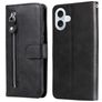 Mobigear Zipper iPhone 17 Klapphülle Portemonnaie - Schwarz