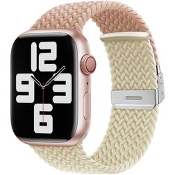 Mobigear Braided Dual Nylon Apple Watch Armband Klappschließe - 42/41/40/38 mm - Pink / Polarstern