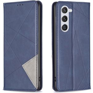 Mobigear Rhombus Slim Samsung Galaxy S25 Hülle Klapphülle - Blau