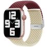 Mobigear Braided Dual Nylon Apple Watch Armband Klappschließe - 49/46/45/44 mm - Weinrot / Polarstern
