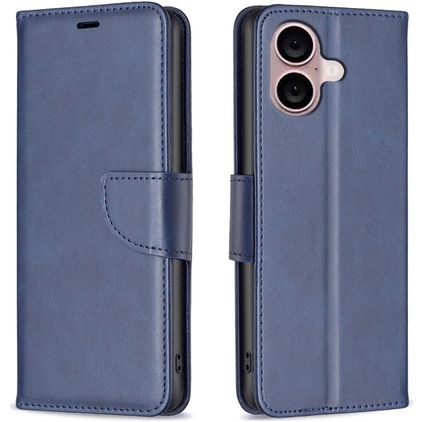 Mobigear Excellent iPhone 16 Plus Hülle Klapphülle Geldbörse - Blau
