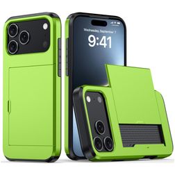 Mobigear Card iPhone 18 Pro Hülle Hardcase Backcover Stoßfest mit Kartenhalter - Grün