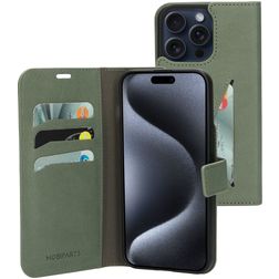 Mobiparts Classic Wallet iPhone 15 Pro Max Hülle Klapphülle Geldbörse - Stone Green
