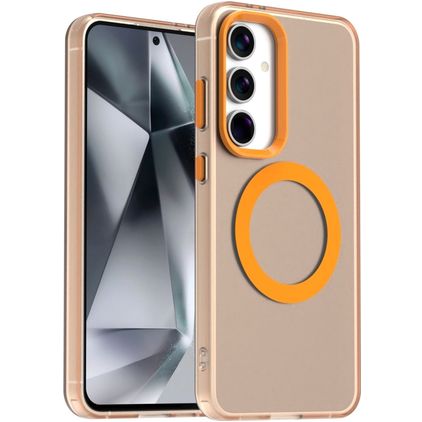 Mobigear Shockproof Samsung Galaxy S24 FE MagSafe Hülle Hardcase Backcover - Orange