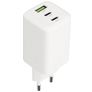 Mobiparts GaN Triple USB / USB-C Ladegerät Power Delivery 65W - Weiß