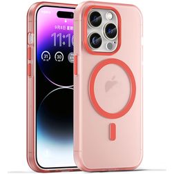 Mobigear Shockproof iPhone 16 Pro MagSafe Hülle Flexibles TPU Backcover - Rot