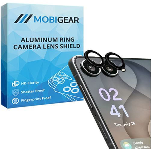 Mobigear Single Samsung Galaxy Z Flip 8 Panzerglas Gehärtetes Glas Kameralinsen Schutz - Hüllenfreundlich - Schwarz