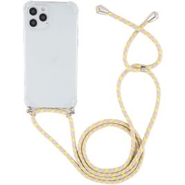 Mobigear Lanyard iPhone 12 Pro Max Flexibles TPU Handykette - Transparent / Gelb
