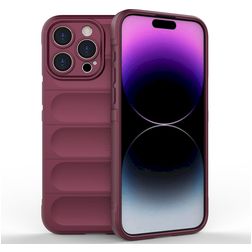 Mobigear Bumpy iPhone 15 Pro Max Hülle Flexibles TPU Backcover - Weinrot