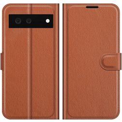 Mobigear Classic Google Pixel 6 Hülle Klapphülle Geldbörse - Braun