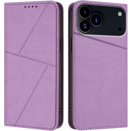 Mobigear Frosted Flip iPhone 17 Pro Hülle Klapphülle Geldbörse - Lila