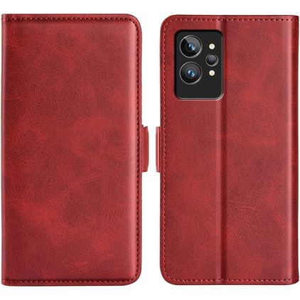 Mobigear Slim Magnet Realme GT2 Pro Hülle Klapphülle Geldbörse - Rot