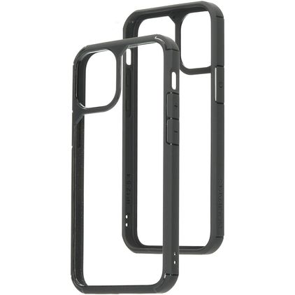 Mobiparts Rugged Clear iPhone 12 Mini Hülle Hardcase Backcover Stoßfest - Transparent / Schwarz