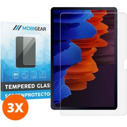 Mobigear Samsung Galaxy Tab S7 Plus Panzerglas Displayschutz - Hüllenfreundlich (3er Pack)