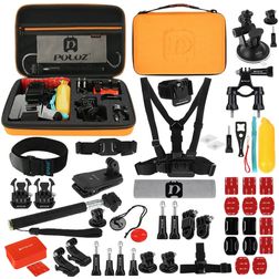 Puluz GoPro Mount Zubehör Starter Pack 53 Teile + Tasche Orange