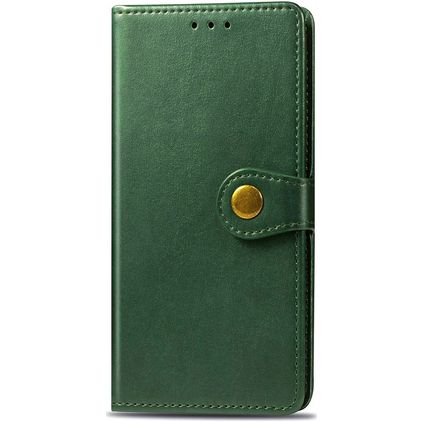 Mobigear Snap Button Xiaomi Redmi 9C Hülle Klapphülle Geldbörse - Grün