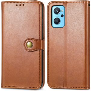 Mobigear Snap Button OPPO A96 Hülle Klapphülle Geldbörse - Braun