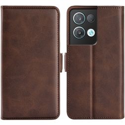 Mobigear Slim Magnet OPPO Reno 8 Pro 5G Hülle Klapphülle Geldbörse - Braun
