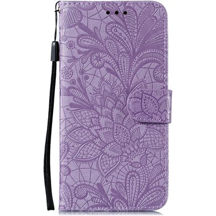 Mobigear Flowers Huawei P40 Hülle Klapphülle Geldbörse - Lila