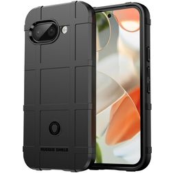 Mobigear Rugged Shield Google Pixel 9a Hülle Flexibles TPU Backcover Stoßfest - Schwarz