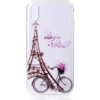 Mobigear Design iPhone XS Max Hülle Flexibles TPU Backcover - Eiffelturm