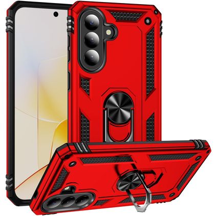 Mobigear Armor ring Samsung Galaxy A57 Hardcase Backcover Shockproof mit Ringhalter - Rot