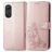 Mobigear Clover OPPO Reno 8T 4G Hülle Klapphülle Geldbörse - Roségold
