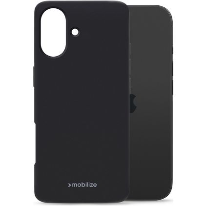 Mobilize Rubber Gelly iPhone 17 Hülle Flexibles TPU Backcover - Schwarz