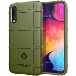 Mobigear Rugged Shield Samsung Galaxy A50 Hülle Flexibles TPU Backcover Stoßfest - Grün
