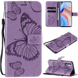 Mobigear Butterfly OPPO Reno 4 Hülle Klapphülle Geldbörse - Lila