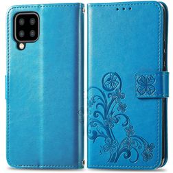 Mobigear Clover Samsung Galaxy A22 5G Hülle Klapphülle Geldbörse - Blau