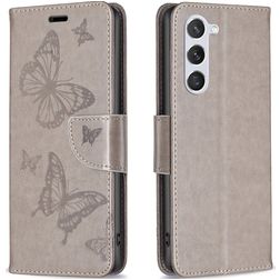 Mobigear Butterfly Samsung Galaxy S23 Hülle Klapphülle Geldbörse - Grau