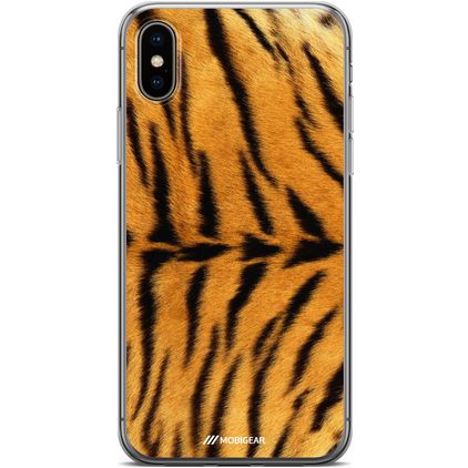 Mobigear Design iPhone XS Max Hülle Flexibles TPU Backcover - Tiger