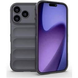 Mobigear Bumpy iPhone 18 Pro Hülle Flexibles TPU Backcover - Dark Grey