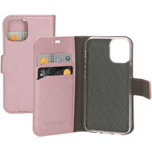 Mobiparts Saffiano iPhone 12 Mini Hülle Klapphülle Geldbörse - Pink