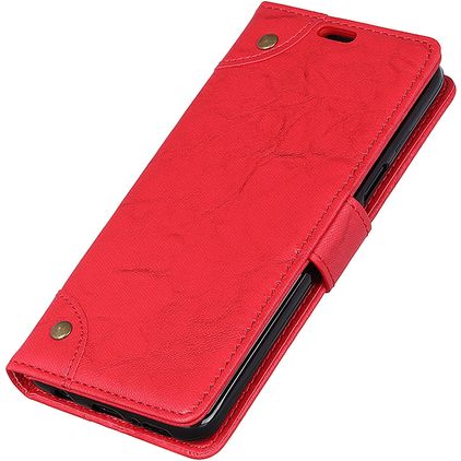 Mobigear Ranch Motorola One Power Hülle Klapphülle Geldbörse - Rot