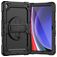 Mobigear SureGrip Xtreme Samsung Galaxy Tab A9 Plus (2023) Hülle Kunststoff,Silikon Backcover + Schulterträger + Ständer - Schwarz