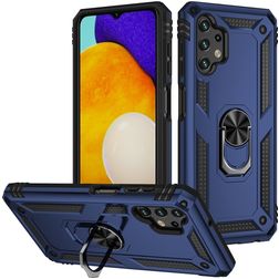 Mobigear Armor Ring Samsung Galaxy A13 4G Hülle Hardcase Backcover Stoßfest mit Ringhalter - Blau