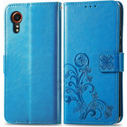 Mobigear Clover Samsung Galaxy Xcover 7 Hülle Klapphülle Geldbörse - Blau
