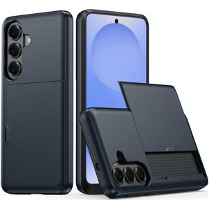 Mobigear Card Samsung Galaxy S26 Plus Hülle Hardcase Backcover Stoßfest mit Kartenhalter - Blau