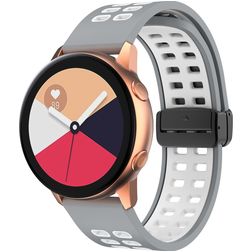Mobigear Sport Plus Mag Silikon Smartwatch Armband Magnetverschluss - 22 mm - Weiß / Grau