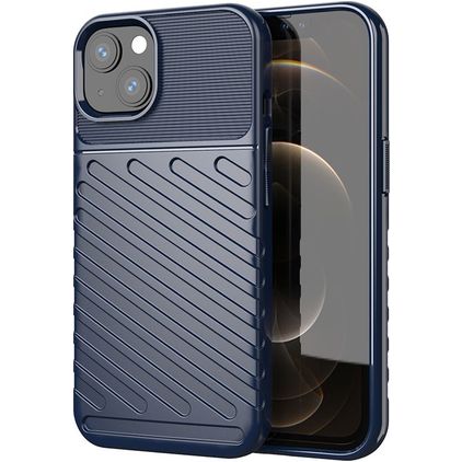 Mobigear Groove iPhone 13 Mini Hülle Flexibles TPU Backcover - Blau